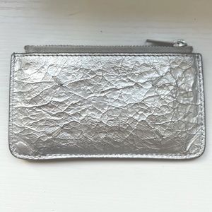 Maison Margiela Black & silver crinkled zippered wallet